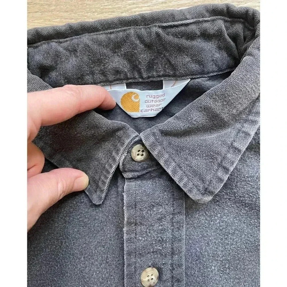 Carhartt Thick Workwear Button Down Long Sleeve Shirt Rugged Heavyweight FLAWS - Picture 4 of 10